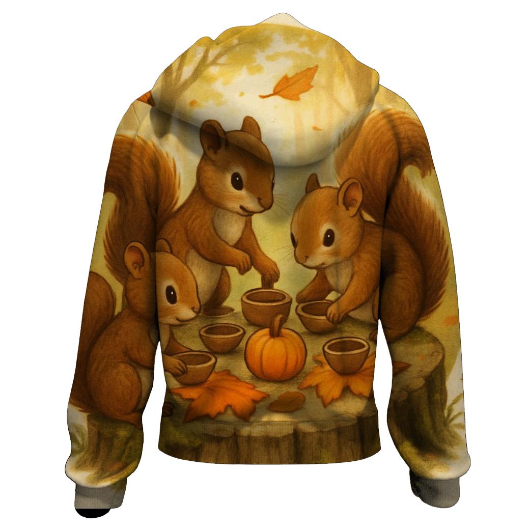 Squirrels Setting The Tiny Harvest Table graphic hoodies