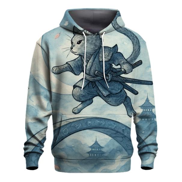 Samurai Moonstep Cat premium hoodies