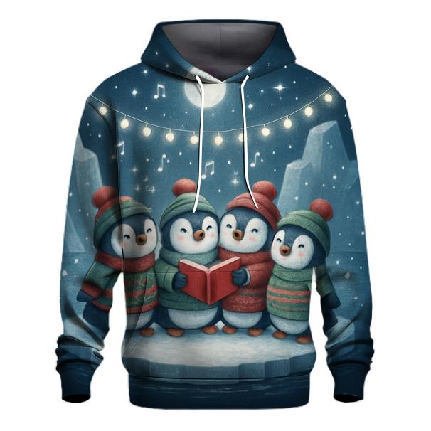 Penguin Carolers On Floating Ice Stage hoodie designs