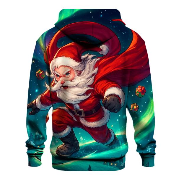 Aurora Trail Snowboarder Santa premium hoodies