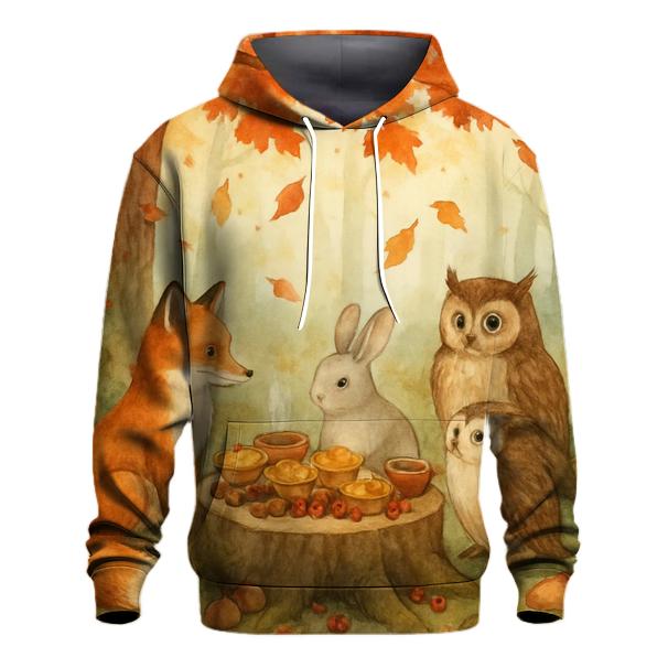 Woodland Friends Feast Beneath The Maple Tree lightweight hoodies
