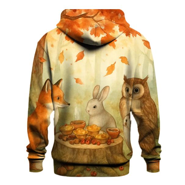 Woodland Friends Feast Beneath The Maple Tree lightweight hoodies