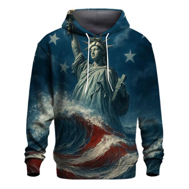Liberty Rising From Ocean Stripes hoodie trends