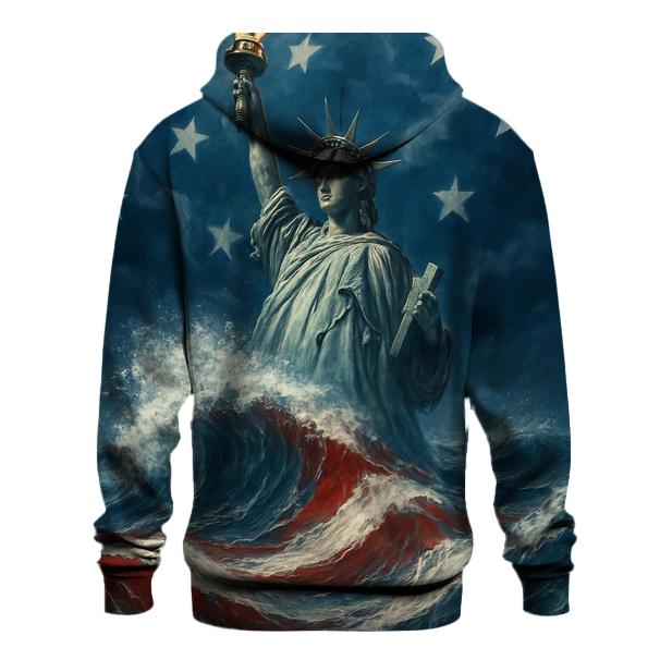 Liberty Rising From Ocean Stripes hoodie trends