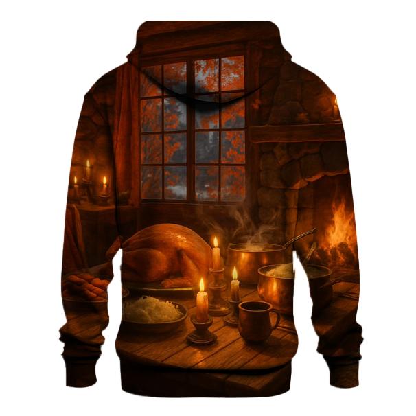 Candlelit Cabin Thanksgiving Evening custom hoodies