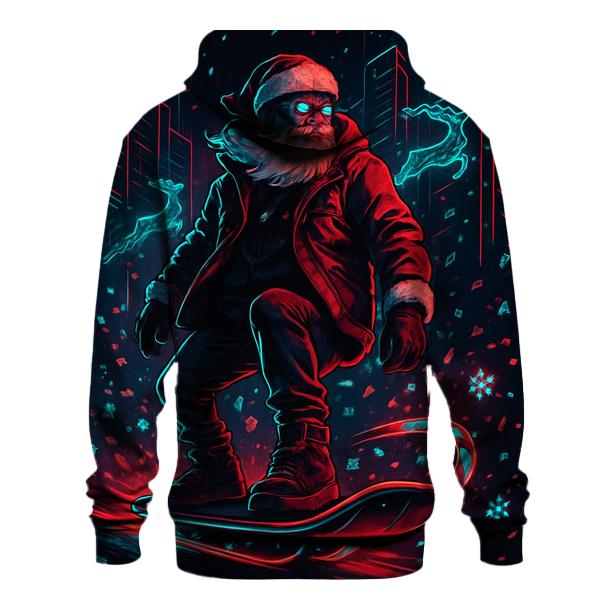 Neon Streetwear Santa Night Ride zip-up hoodies