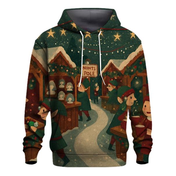 North Pole Night Market Lantern Lane embroidered hoodies