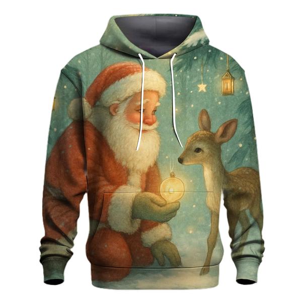 Frosted Forest Storybook Santa heavyweight hoodies