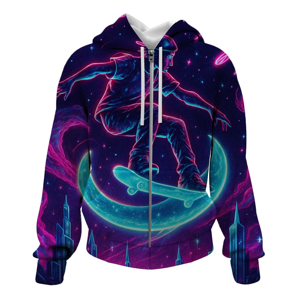 Nebula Skater Over Starwave City designer hoodies