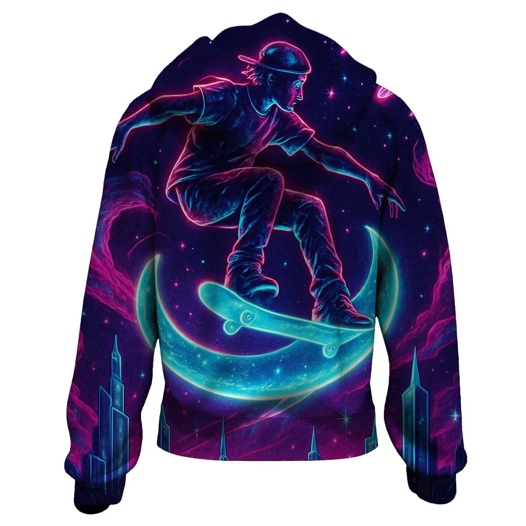 Nebula Skater Over Starwave City designer hoodies
