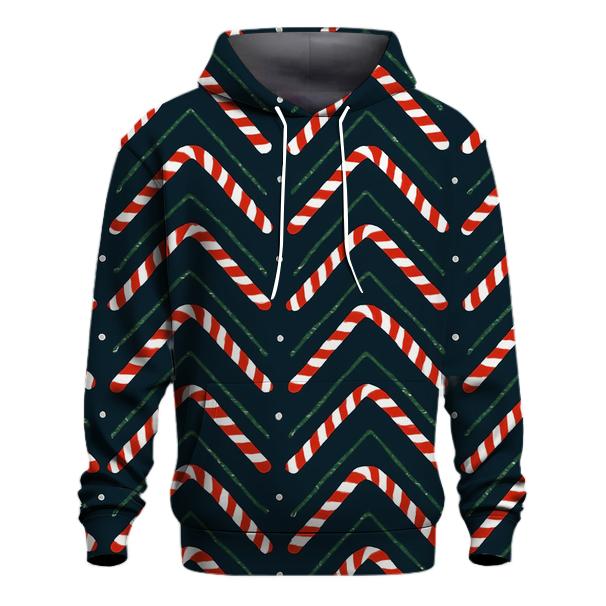 Candy Cane Chevron March On Polar Night premium hoodies