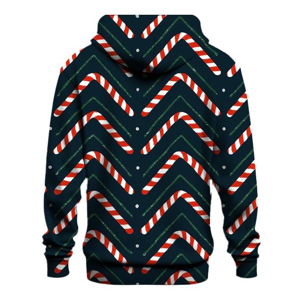 Candy Cane Chevron March On Polar Night premium hoodies