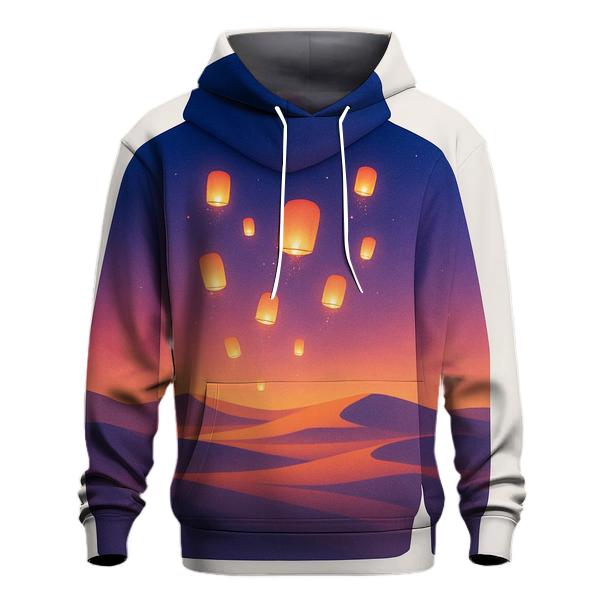 Lanterns Over Desert Mirage premium hoodies
