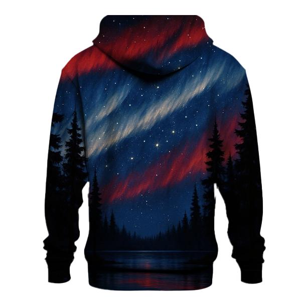 Patriotic Aurora Over Pine Ridge zip-up hoodies