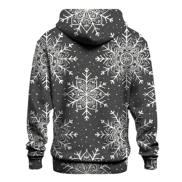 Snowflake Mandala Constellations On Charcoal Sky embroidered hoodies