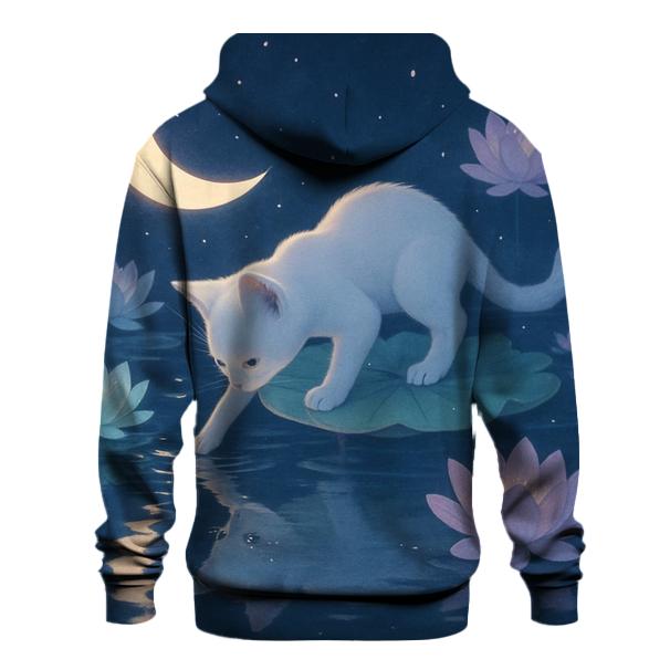 Lotus Pond Moon Whisper Cat hoodies fashion