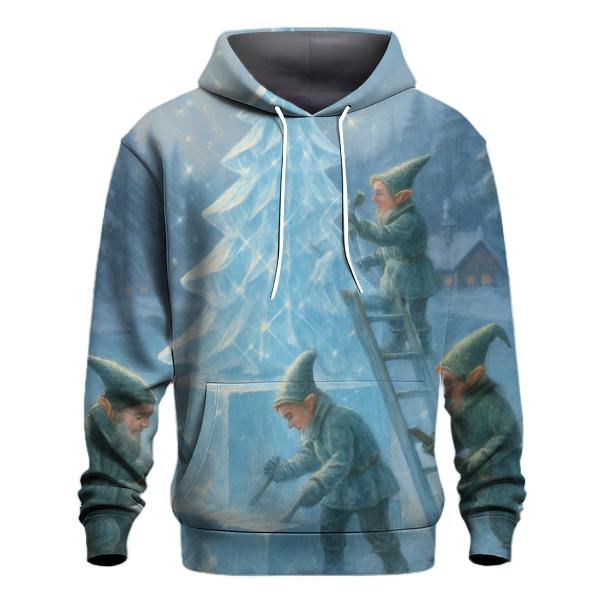 Elves Ice Sculpting A Crystal Christmas Tree designer hoodies