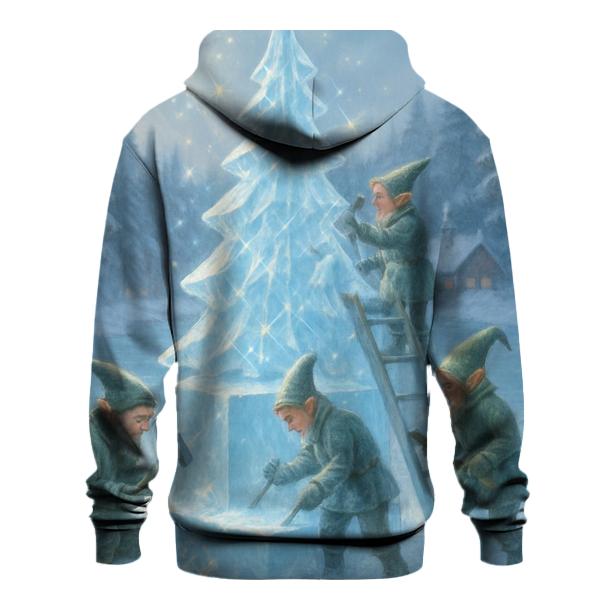 Elves Ice Sculpting A Crystal Christmas Tree designer hoodies