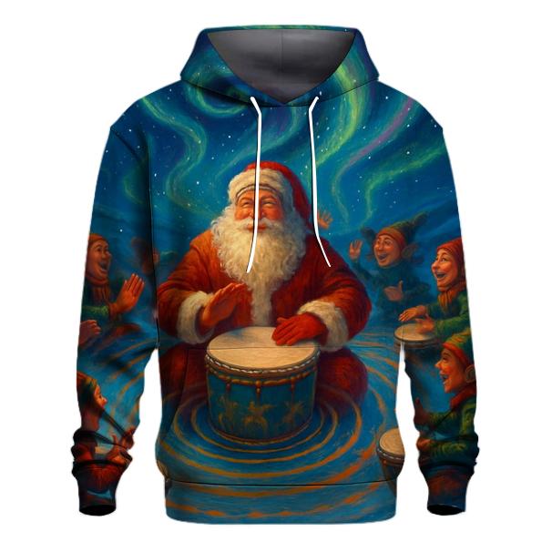 Northern Lights Drum Circle Santa hoodie designs