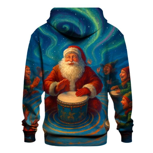 Northern Lights Drum Circle Santa hoodie designs