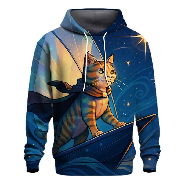 Solar Sailor Nautical Cat embroidered hoodies