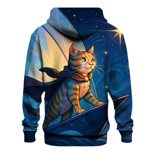 Solar Sailor Nautical Cat embroidered hoodies