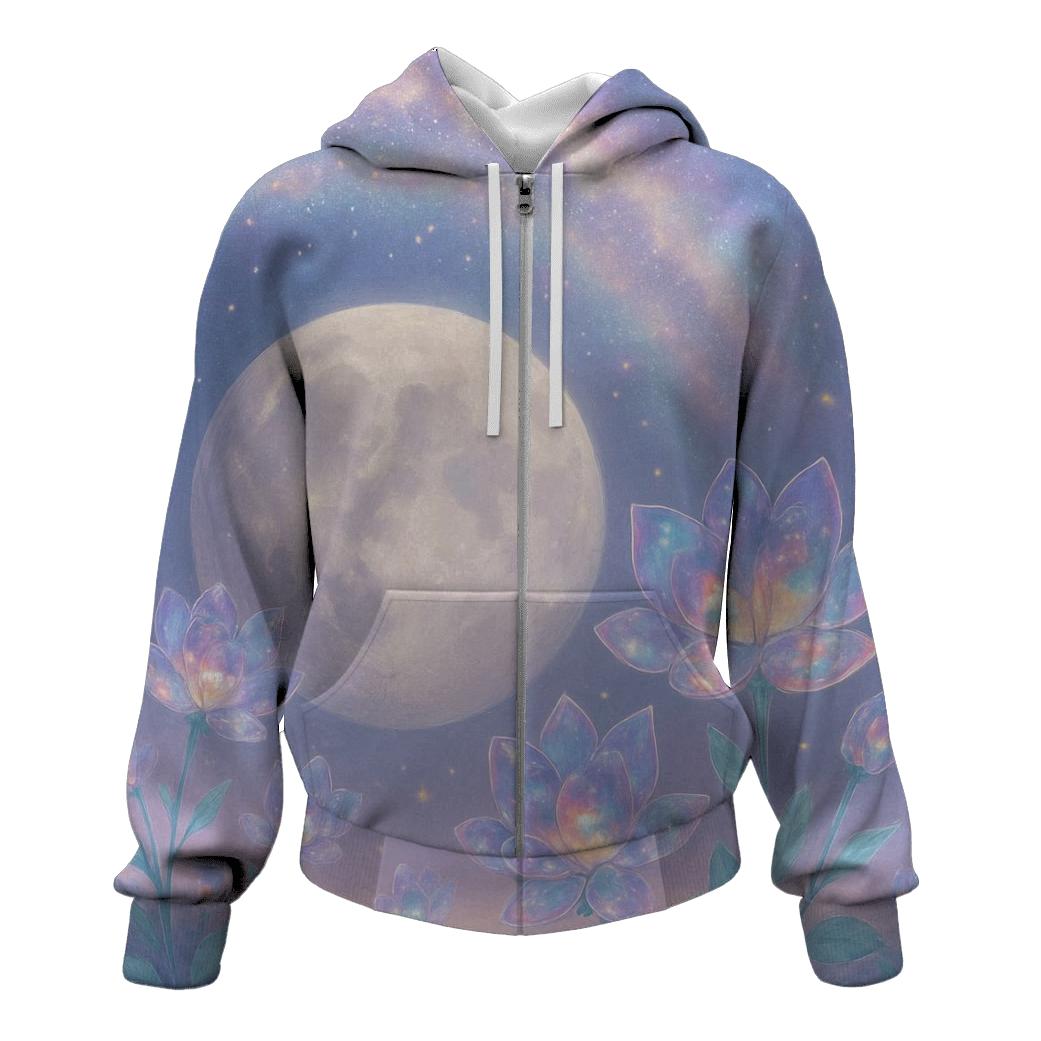 Prismatic Garden On The Dark Side Of The Moon zip-up hoodies
