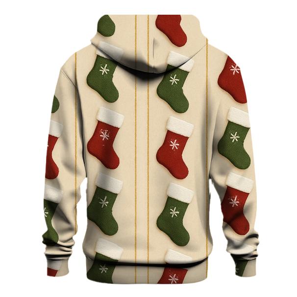 Christmas Stocking Stripe Parade On Soft Beige pullover hoodies