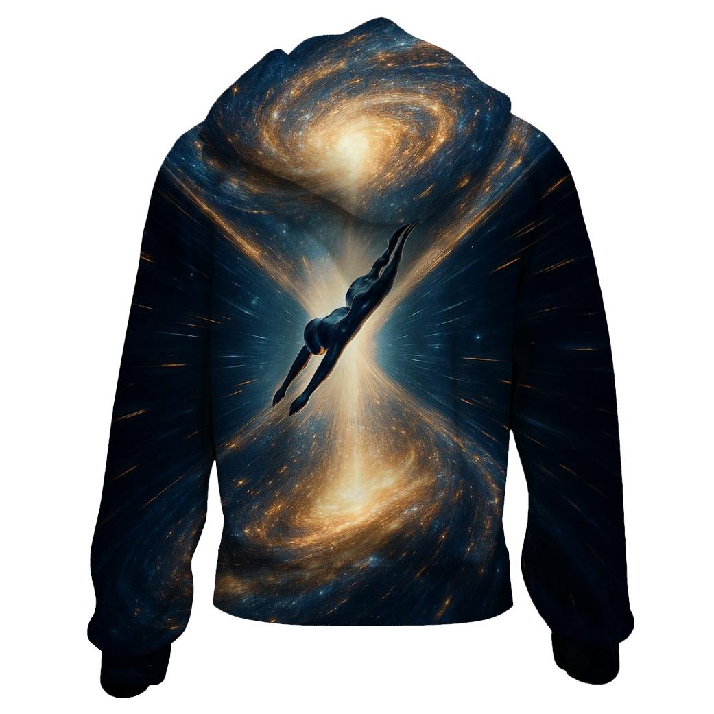 Time Diver Through The Hourglass Galaxy printed hoodies
