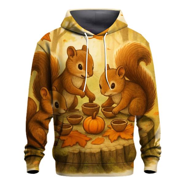 Squirrels Setting The Tiny Harvest Table hoodie styles