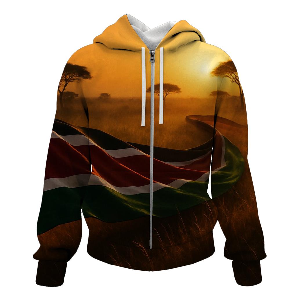 Kenyan Savannah Flag Horizon designer hoodies