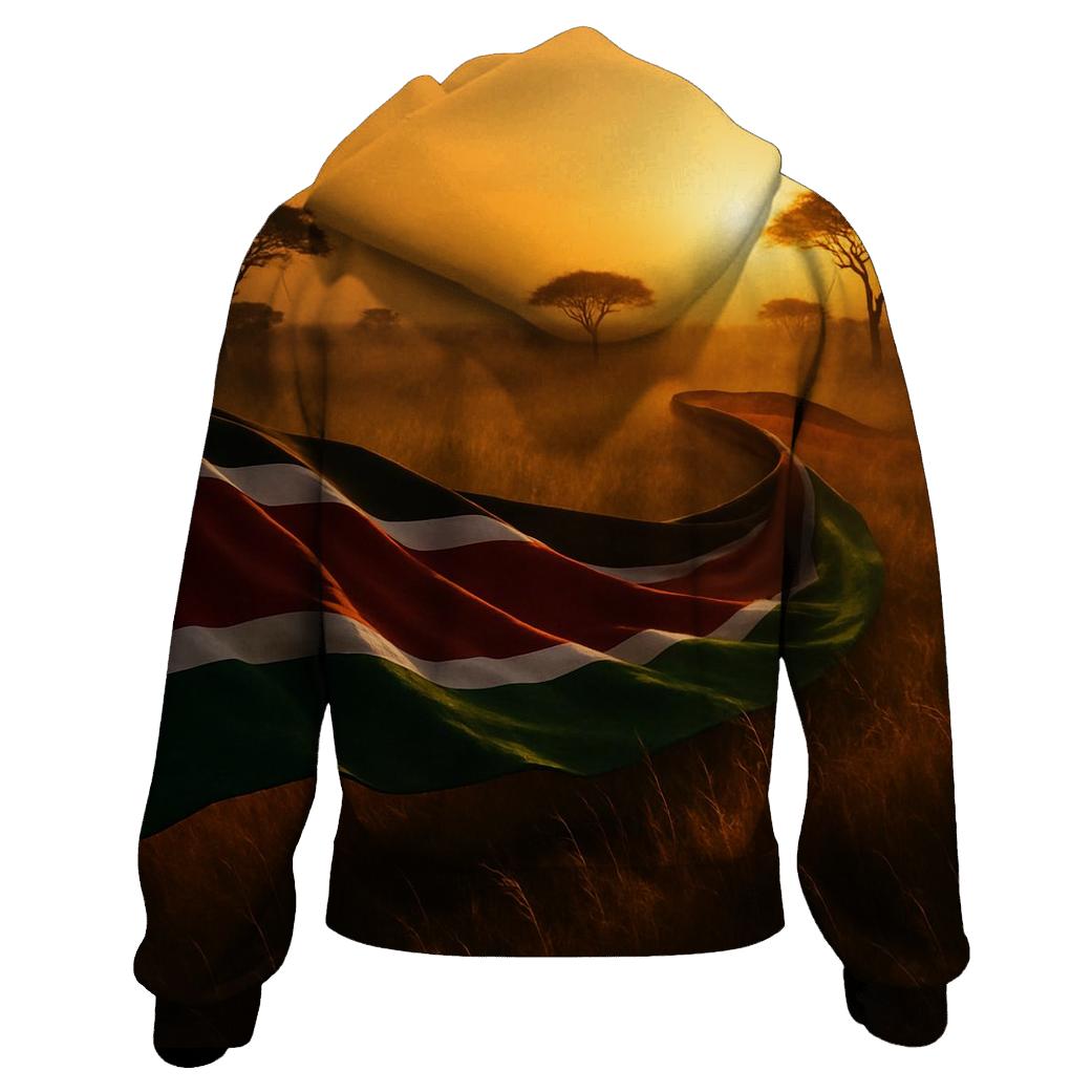 Kenyan Savannah Flag Horizon designer hoodies
