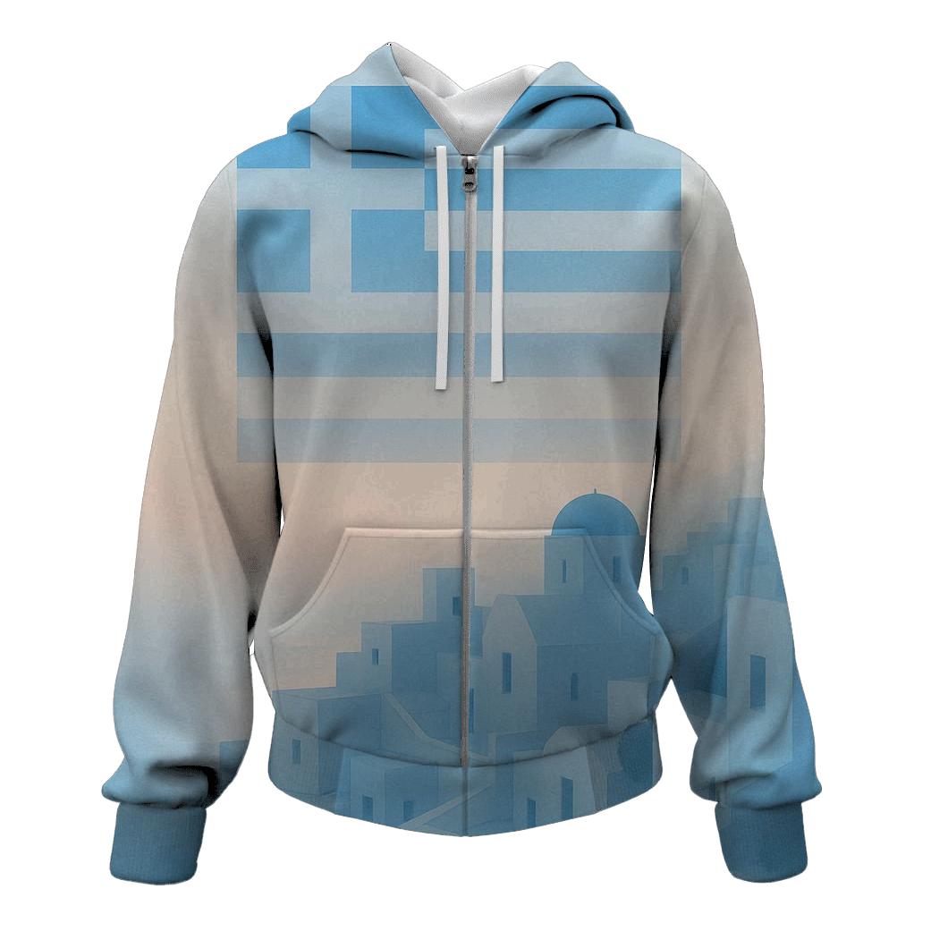 Greek Island Flag Sky premium hoodies
