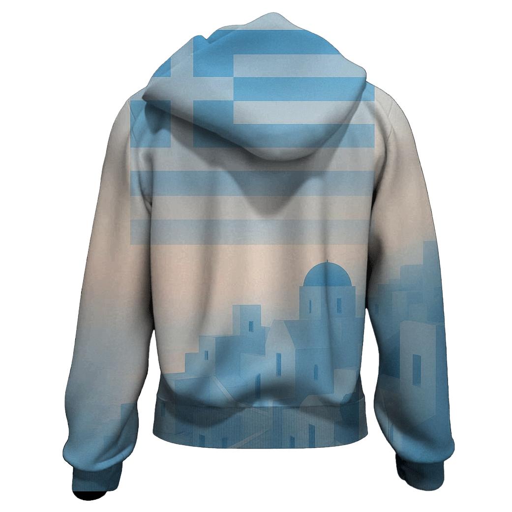 Greek Island Flag Sky premium hoodies