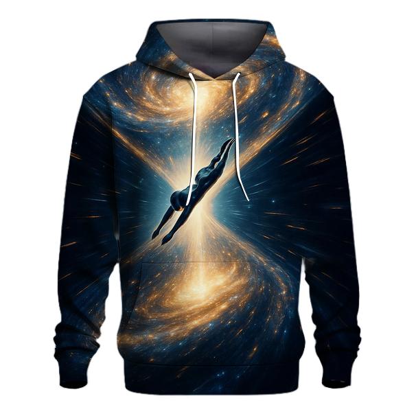 Time Diver Through The Hourglass Galaxy graphic hoodies