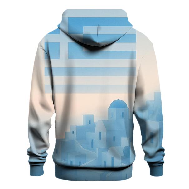 Greek Island Flag Sky embroidered hoodies
