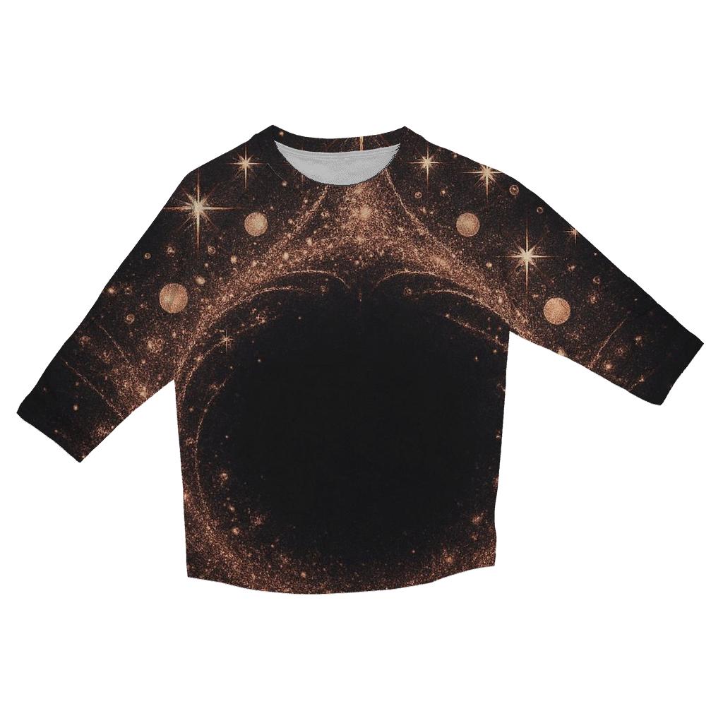 Celestial Glitter Crown stylish quarter sleeve tops