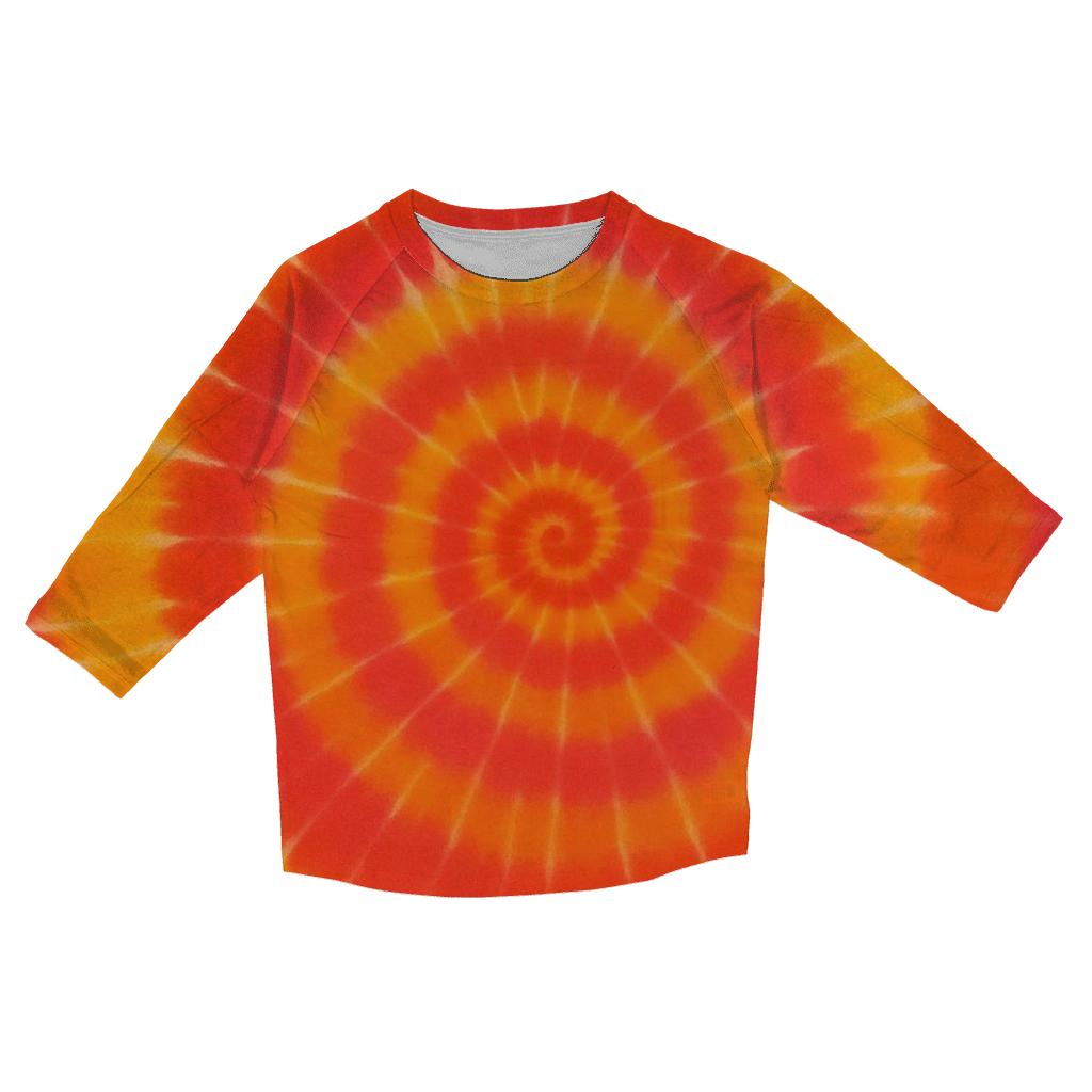 Solar Flare Spiral Overdye trendy 3/4 sleeve tops