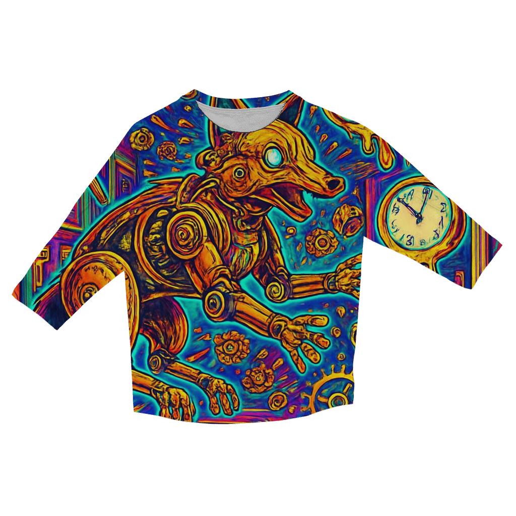 Chaotic Clockwork Menagerie trendy 3/4 sleeve tops