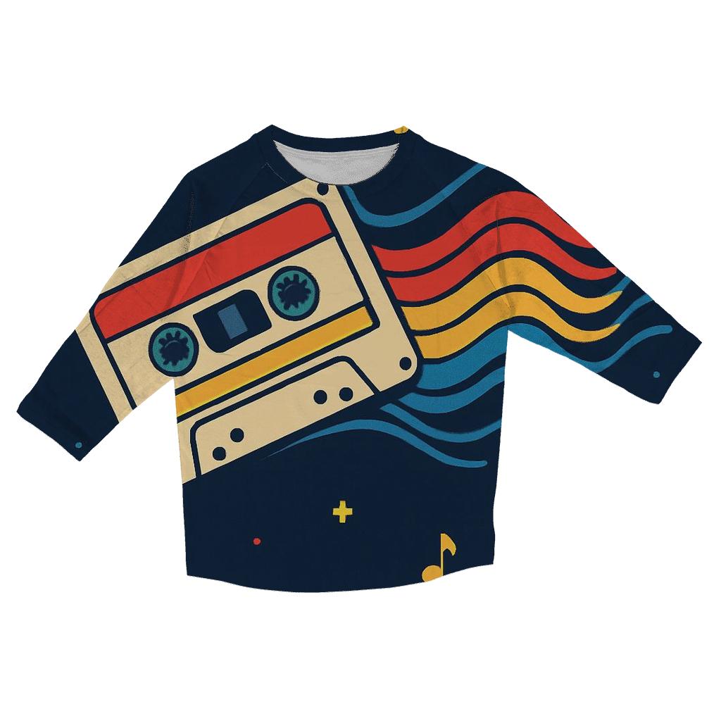 Cassette Comet Trail fashion 3/4 sleeve shirts