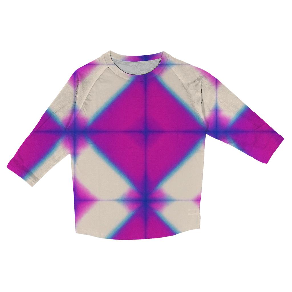 Neon Itajime Grid Glow cotton quarter sleeve shirts