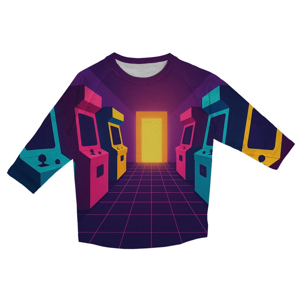 Vapor Arcade Corridor printed three quarter sleeve shirts