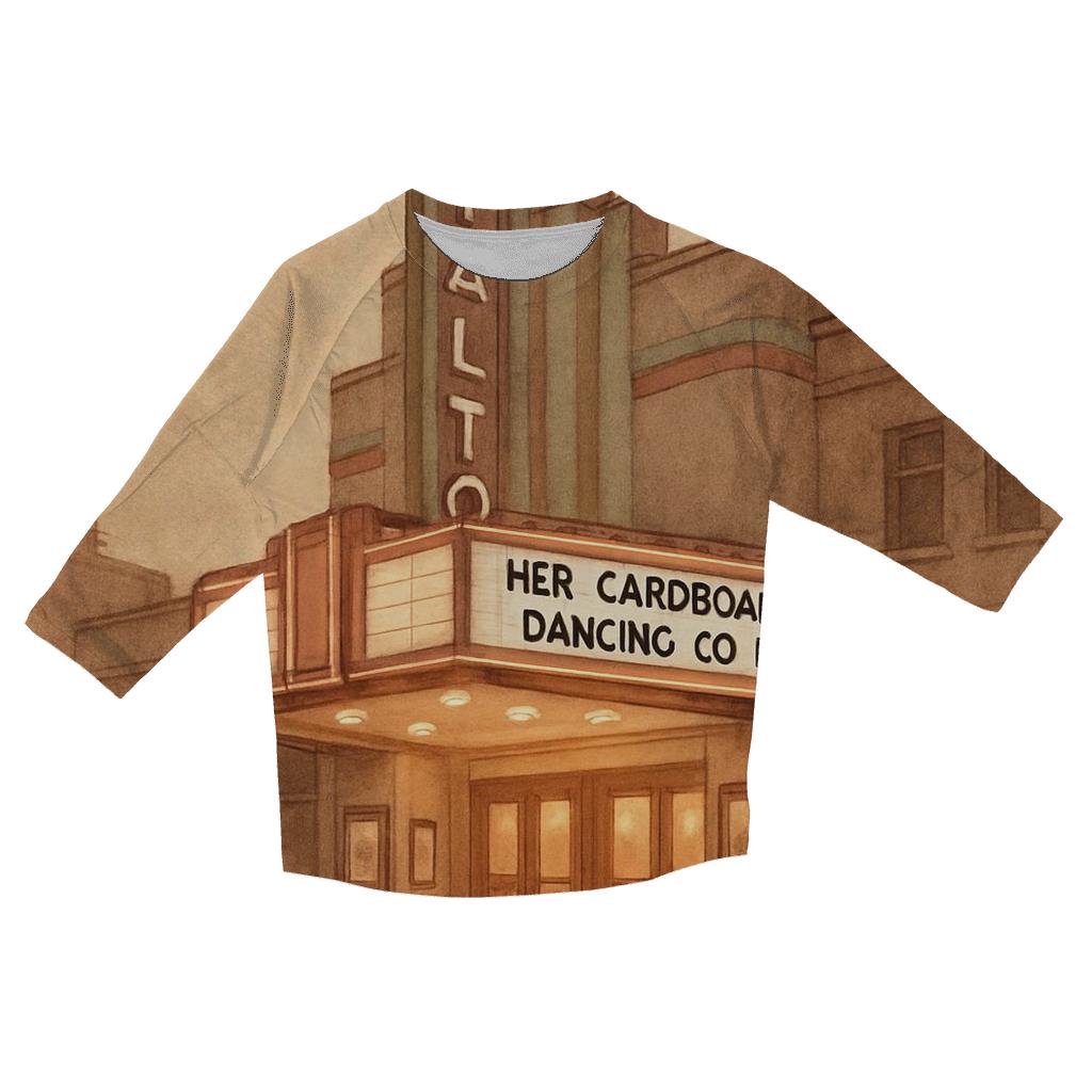 Old Cinema Marquee Evening Glow personalized 3/4 sleeve tees