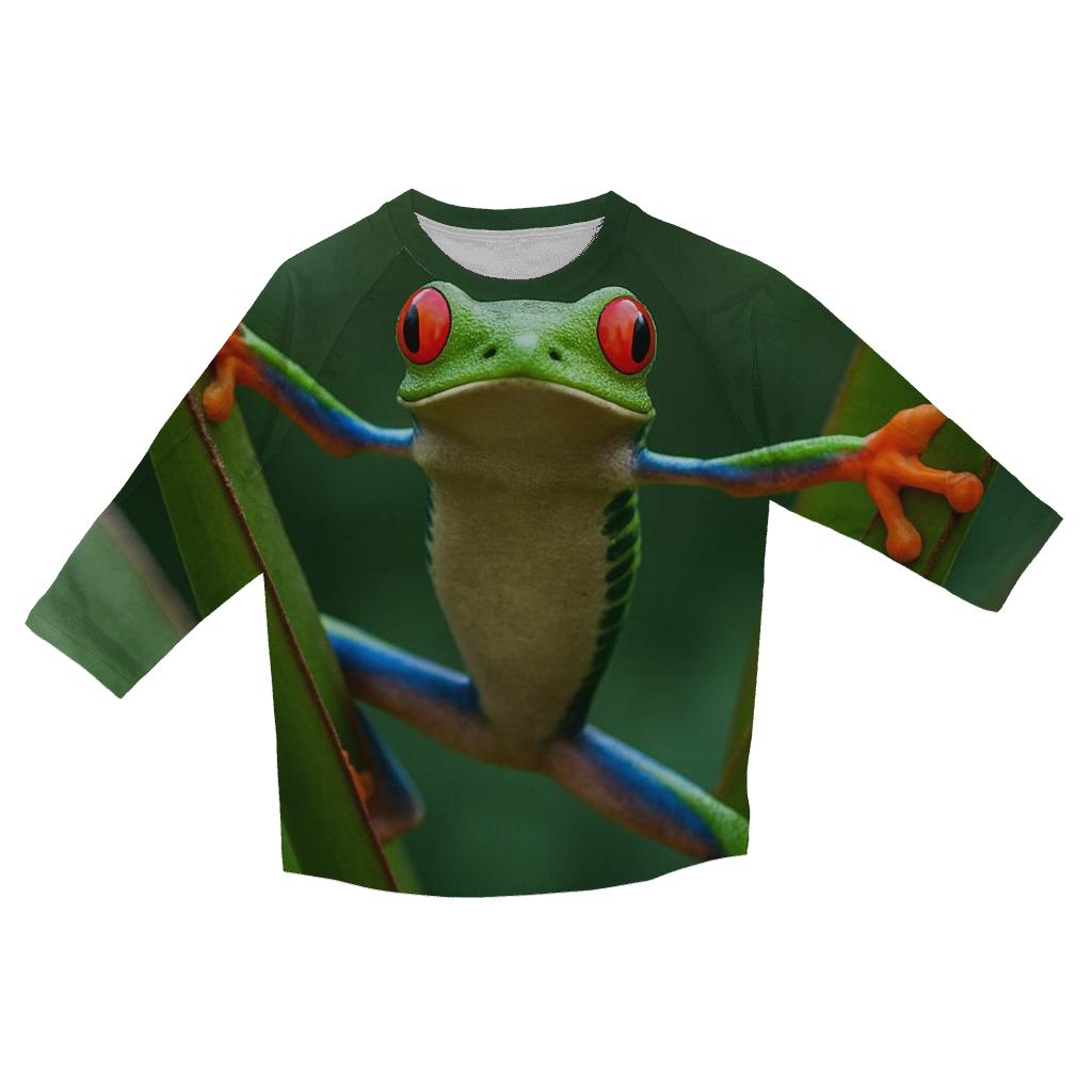 Rainforest Canopy Glide Red Eyed Tree Frog custom 3/4 sleeve shirts