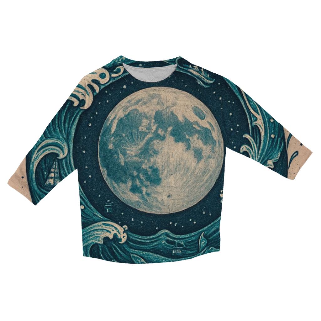 Tidal Moon Ouroboros casual three quarter sleeve shirts