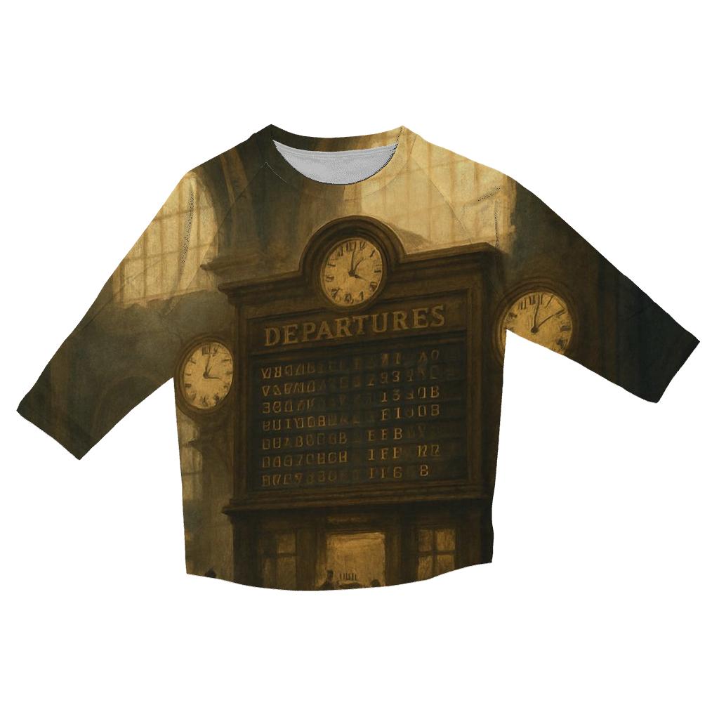 Vintage Train Station Departure Board personalized 3/4 sleeve tees