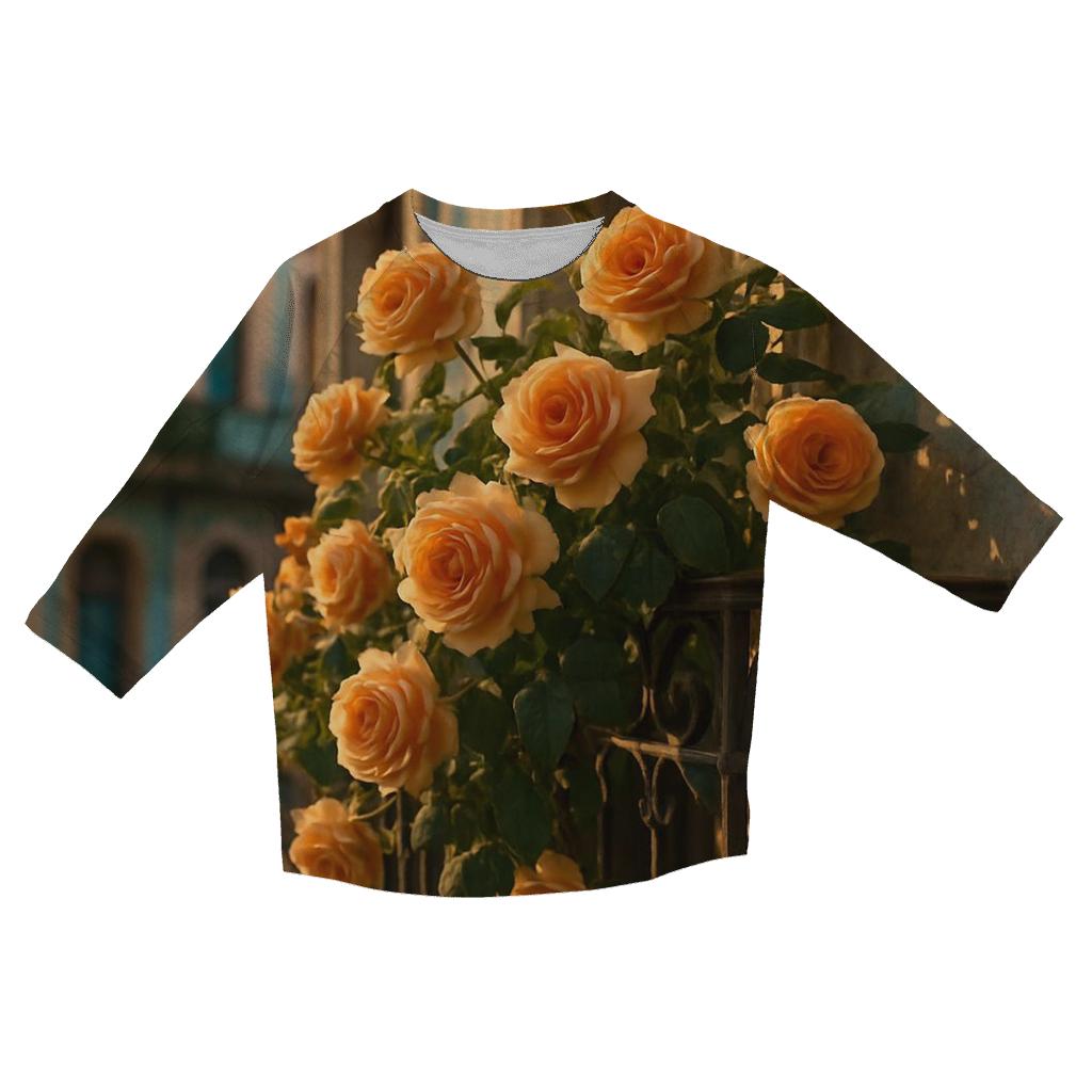 Tea Roses By The Havana Balcony fashion 3/4 sleeve shirts