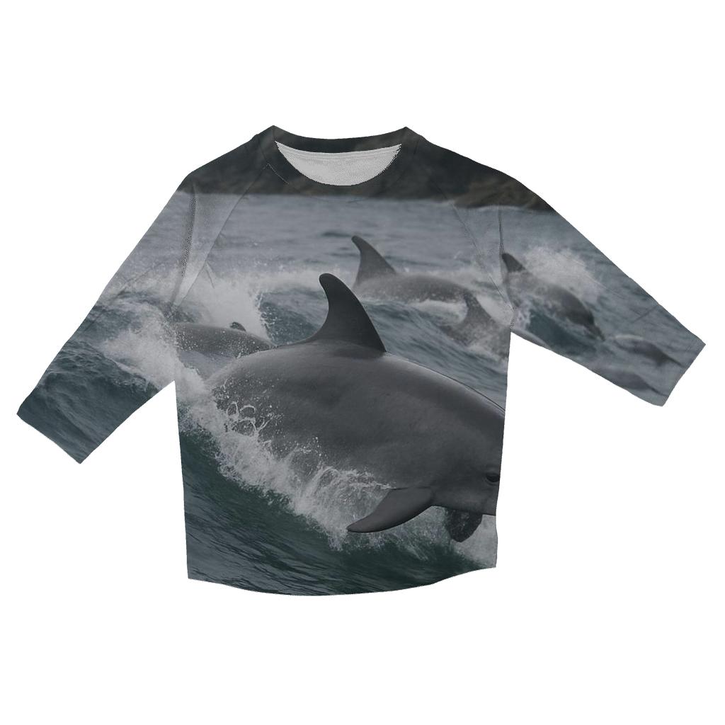 Rocky Shoal Surge Bottlenose Dolphins casual three quarter sleeve shirts