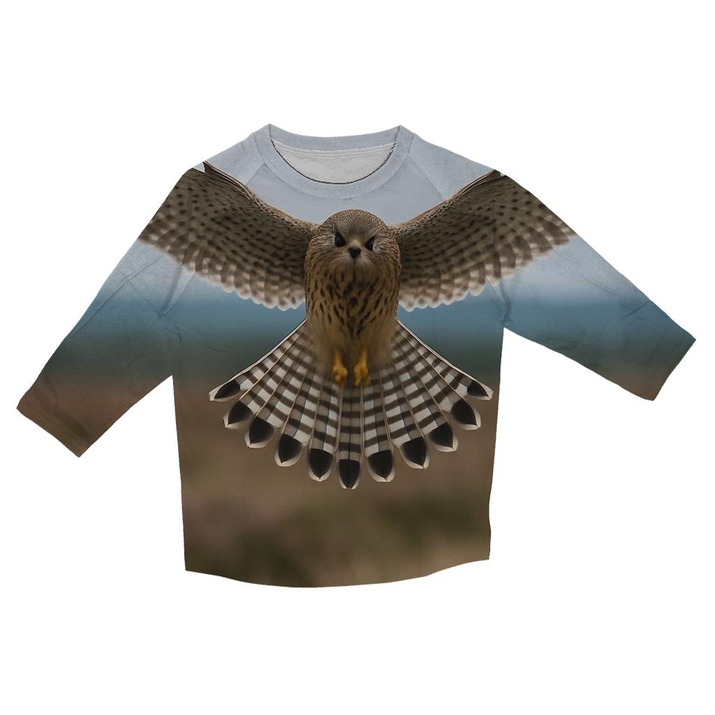 Heathland Hover Eurasian Kestrel custom 3/4 sleeve shirts