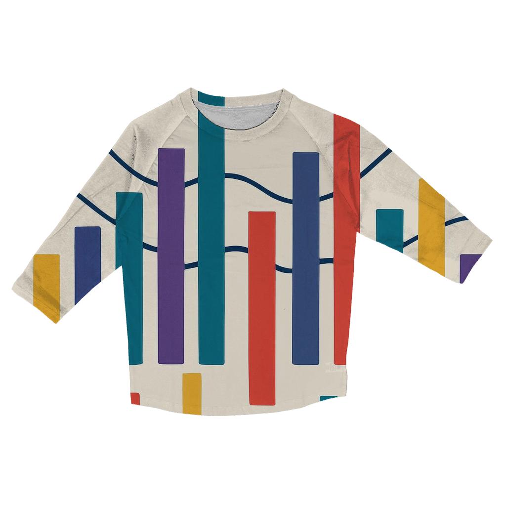 Analog Stereo Waves designer 3/4 sleeve blouses